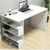 White Large Gaming Computer Desk With Bookshelf Study PC Writing Table Laptop