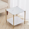 2 Tier Marble Simple Coffee Tea Table Modern Sofa Side End Table Living Room NEW