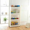 4 Tier Kitchen Slim Storage Cart Slide Out Rolling Stand Shelf With Wheels