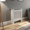 Radiator Cover Wall Cabinet X Small MDF Wood White Vertical Style Modern Pre Cut