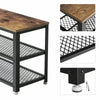 Industrial Shoe Bench Rustic Hallway Furniture Vintage Retro Metal Tier Storage