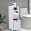 Bathroom Small Floor Wooden Cabinet Narrow Storage Cupboard Toilet W/ Drawers