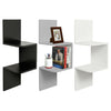Corner Book Shelf Wall Unit Storage White 2 Tier Floating Display Stand Bookcase