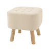 Linen Fabric Footstool Foot Rest Stool Pouffe Ottoman Seat Living Room Furniture