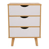 3 Drawer Wooden Bedside Table Cabinet Nightstand Storage Bedroom Furniture