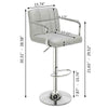 Pair of Breakfast Bar Stool PU Seat Swivel Kitchen Gas Office Chair Lift Grey