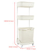 3tiers Bathroom Laundry Dirty Clothes Basket Vegetable Trolley Rack Storage