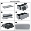 Folding Storage Ottoman Bench Flipping Lid Footstool Large Toy Storage Box