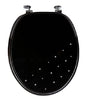 Premier Quality Diamante Toilet Seat Diamond Design Zinc Fittings Black White