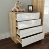 Black/White Chest Of 4 Drawers Bedroom Storage Cabinet Home Furniture High Gloss