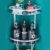 2 Tier Bathroom Corner Shower Shelf Rack Caddy Organiser Basket Shampoo Holder