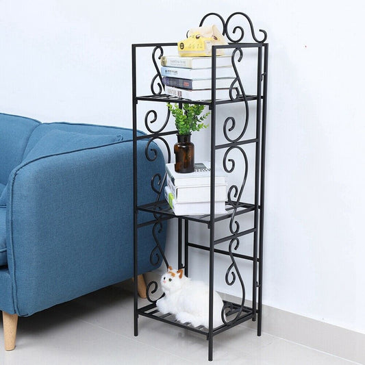 Ladder Shelf 3-Tier Bookshelf Storage Rack Display Shelving Plant Stand Metal