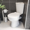 Close Coupled Bathroom Toilet Modern White Square Ceramic Soft Close Seat WC Pan