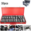 35X 1/2" Deep Reach Impact Sockets Set Metric Drive Garage Workshop Tool 8-32mm