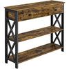 Wooden Console Table with 1 Drawer and 2 Open Shelves Versatile Entryway Table