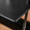 2 Tier Computer Desk PC Laptop Table with Storage Shelf Home Office Study Black