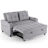 HUDSON 1-SEATER, 2-SEATER SOFA BED LINEN FABRIC WITH CUP HOLDERS GREY