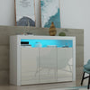 Sideboard 3 Doors Cabinet Cupboard Matt Body and High Gloss Doors RGB LED Light