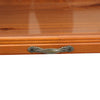 Wooden Storage Cabinet Cosmetic Case Brown Display Shelf Cupboard Glass Door Box
