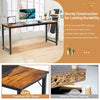 Wooden Computer Desk Industrial Writing Workstation PC Laptop Table Metal Frame
