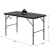 Folding Camping Table Steel Frame BBQ Picnic Table Black - 120L x 60W x 74H cm