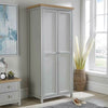 Wardrobe Grey Oak 2 Door Two Tone Wooden Hanging Rail Storage Shelves Avon