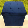 Luxurious Foldable Small Brushed Velvet Storage Box Seat Ottoman