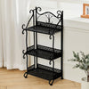 3 Tier Tall Black Metal Plant Stand Rack Bookshelf Storage Unit Shelf Bookcase