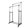 Double Clothes Rail Garment Coat Shirt Hanging Display Stand Rack With Wheels UK