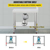 Stainless Steel Work Prep Table Kitchen Work Table 24x15in w/ 4 Casters