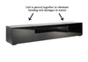 Black 200cm TV Stand Cabinet Matt Gloss Doors with LED Light for 65" 70" 80" TVs