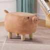 Faux Suede Pippy Animal Shaped Foot Stool Kids Seat Upholstered Wood Legs Toy UK