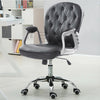 Computer Chair Leather Diamond Button Back Adjustable Swivel Study Armchair Home