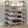 5 Tier Extendable Metal Shoe Rack Stand Space Saving Storage Organiser Shelf DIY