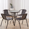 Brown Wicker Bistro Set Table and Chairs Indoor Outdoor Patio Garden Furniture