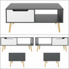 Modern Coffee Table with Drawer and Open Storage TV Stand Living Room Unit