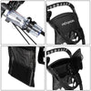Folding Portable Golf Push Pull Cart Trolley 3 Wheels with Seat Umbrella Holder