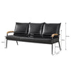3 Seats Faux Leather Sofa Living Room Armchair Metal Legs Simple Modern 4 Colors