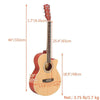 40" Natural Beginner Practice Spruce Front Cutaway Folk Acoustic Guitar w/ Bag