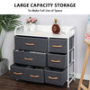 7-Drawer Chest of Drawers Fabric 3-Tier Storage Organizer Grey Bedroom Cabinet