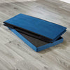 Large Folding Ottoman Navy Blue Ribbed Cord Fabric Chest Storage Space Box