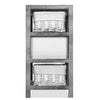 Grey Bedroom Cabinet Bedside Bathroom Table Nightstand Storage Unit Wicker New