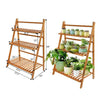 3 Tiers Folding Plant Pot Display Stand Shelf Wood Outdoor Garden Flower Rack