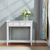 Chic 2 Drawer Console Table Hallway Desk Wooden Storage Shelf Dresser Desk White