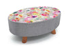 Large Footstool Luxury Upholstered Fabric Foot Rest Ottoman Decor with Legs