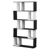 S Shape 5 Tier Bookshelf Bookcase Storage Unit Movable Cube Ladder Shelf Black