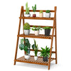 3 Tier Ladder Shelf Plant Stand Folding Flower Pot Rack Home Storage Display