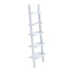 5 Tier Ladder Shelving Unit Wall Leaning Wood Bookcase Book Shelf Storage Stand