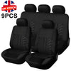 9PCS Black Car Seat Covers Protectors Universal Washable Pet Full Set Front Rear