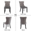 Set of 2 Velvet Dining Chairs High Back Wooden Legs for Home Dining Room Kitchen